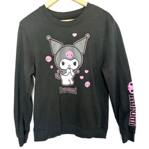 Sanrio Womens Kuromi Graphic Sweatshirt Size‎ S Kitty Skull Asian Anime Kawaii